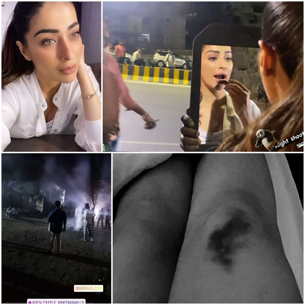 Raai Laxmi Injured in Action Shoot in Hyderabad !